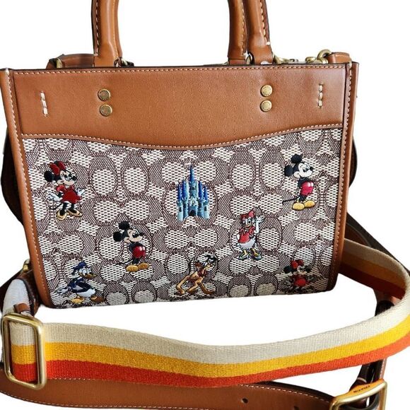 DISNEY X Coach Rogue 25 Bag In Signature Textile Jacquard With Mickey Mouse And - Picture 3 of 9